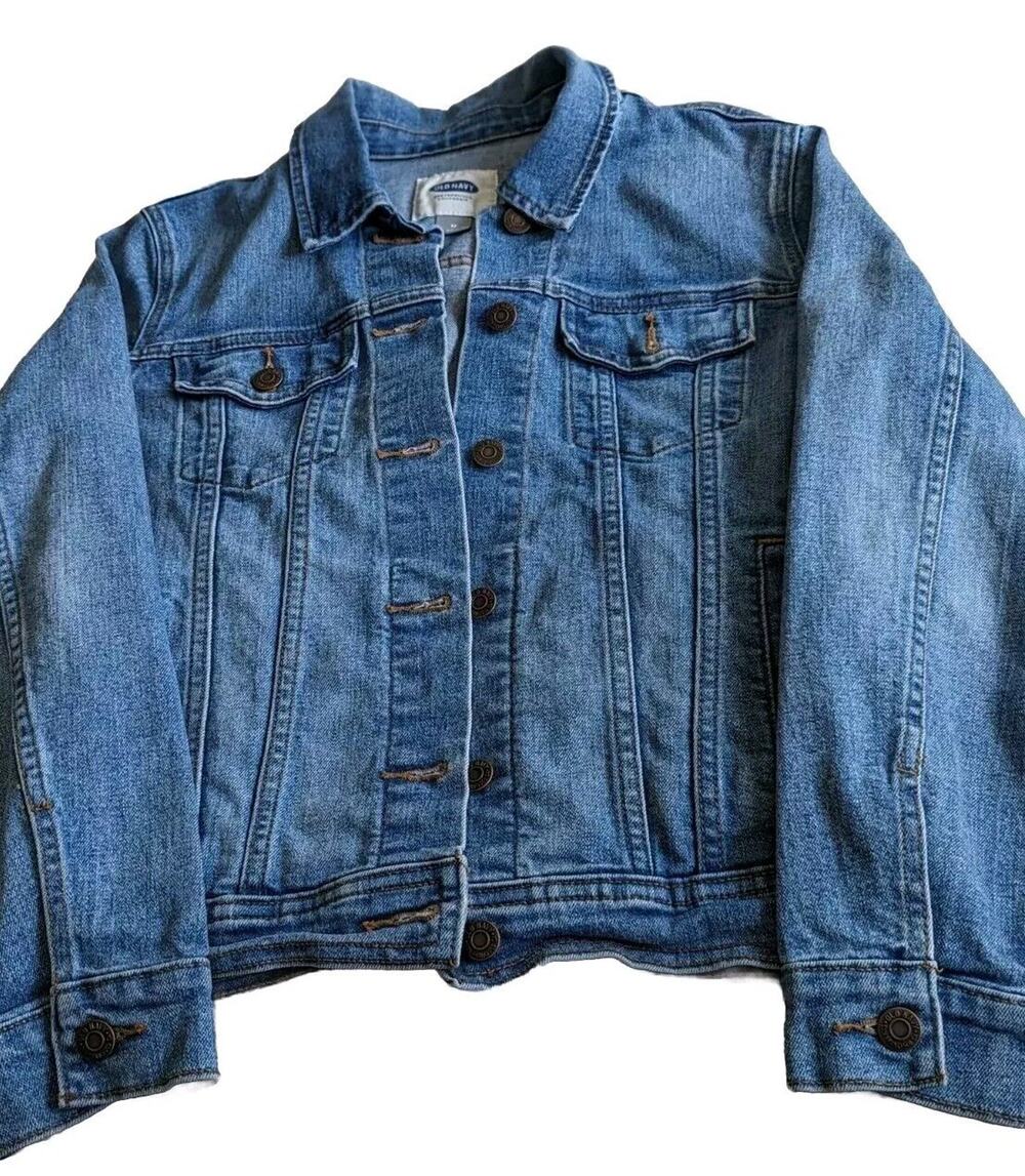 Old Navy Women’s Denim Jean Button Up Jacket Blue Size Medium Photos Measurement